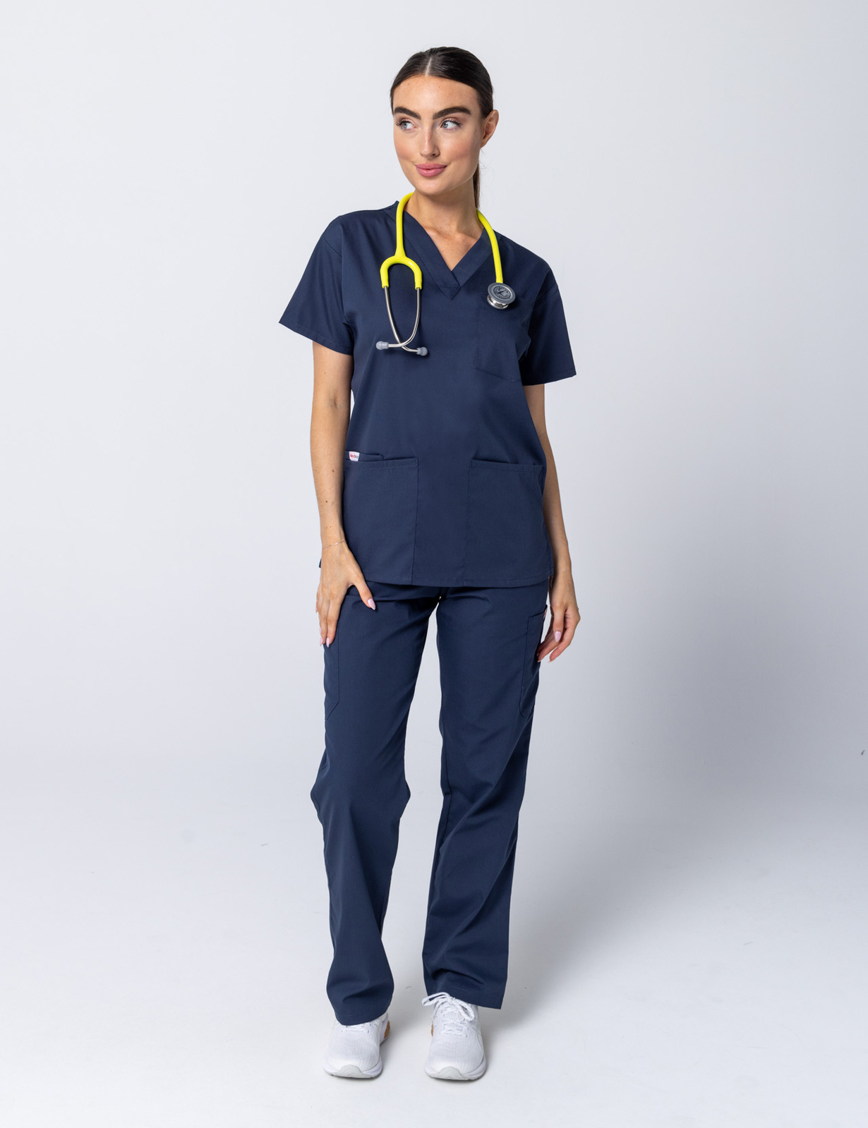 Women's 4 Pocket Scrub Top - Navy - Large