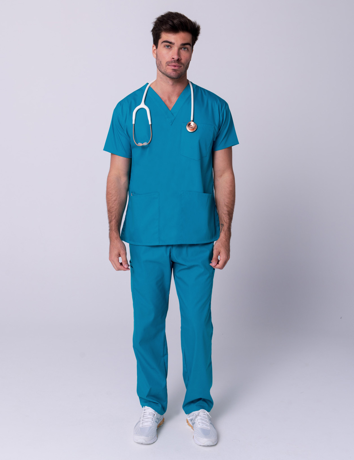 Men's 4 Pocket Scrub Top - Teal - X Small