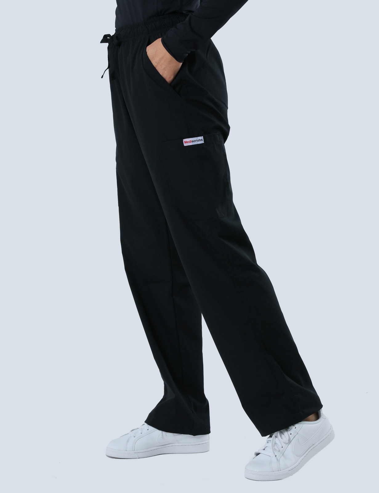 Logan Hospital - Medical Imaging Sonographer (Women's Fit Spandex Scrub Top and Cargo Pants in Black incl Logos)