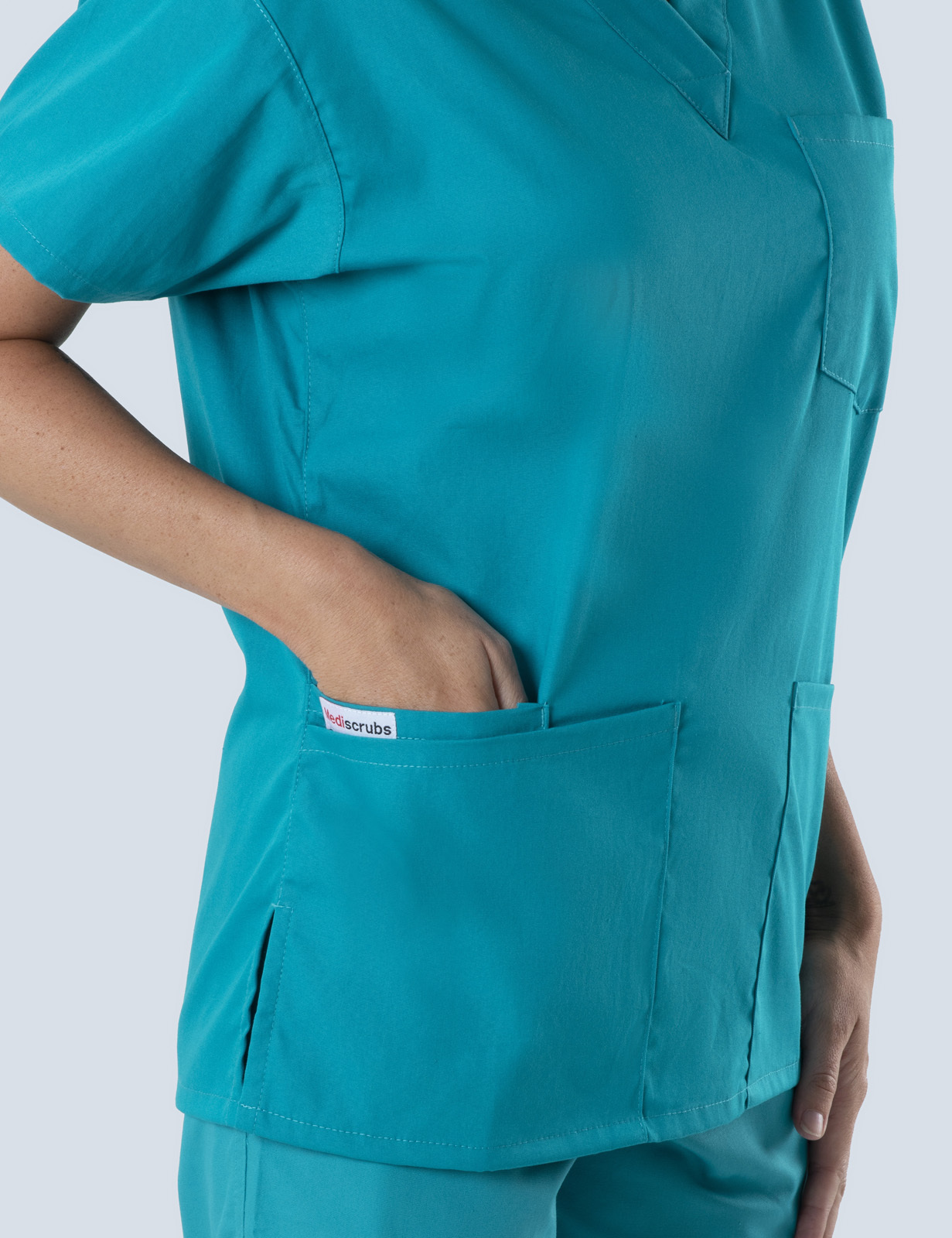 Gold Coast University Hospital - Respiratory Unit RN (4 Pocket Scrub Top and Cargo Pants in Teal incl Logos)