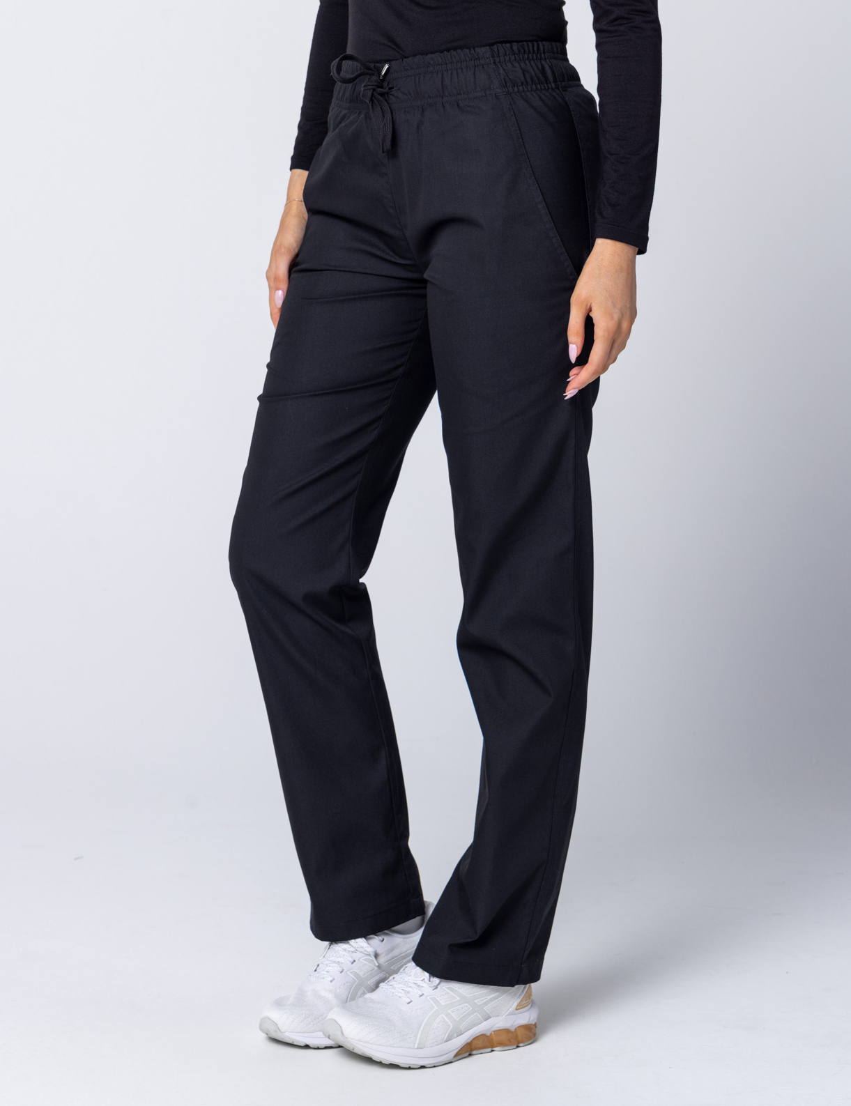 Women's Regular Cut Pants - Black - Small