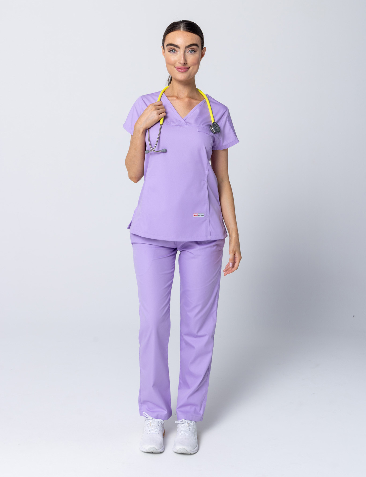 Women's Fit Solid Scrub Top - Lilac - 2X Large