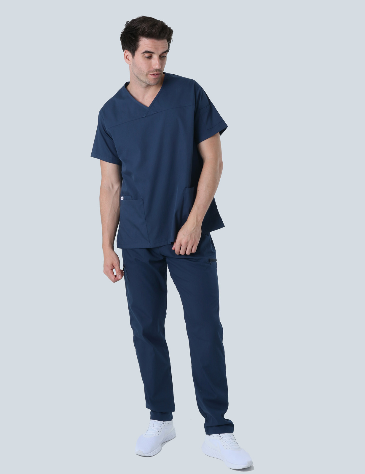 Men's Fit Solid Scrub Top - Navy - Large