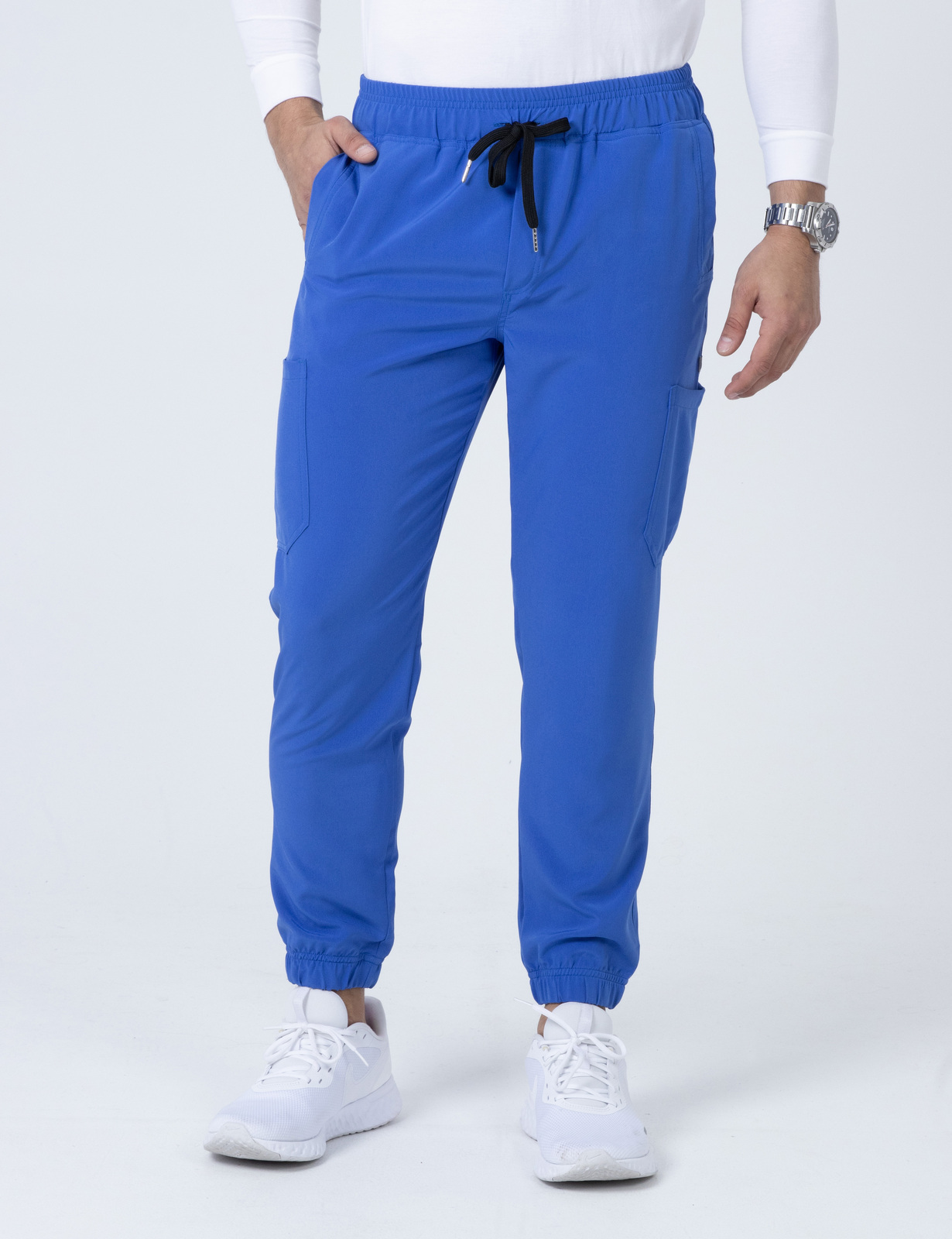 Electric Blue Men's Anon Jogger Scrub Set