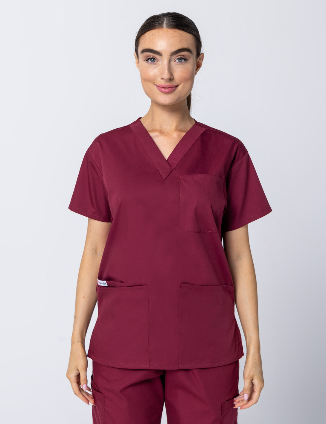 Burgundy 7 pocket Unisex Scrub Set