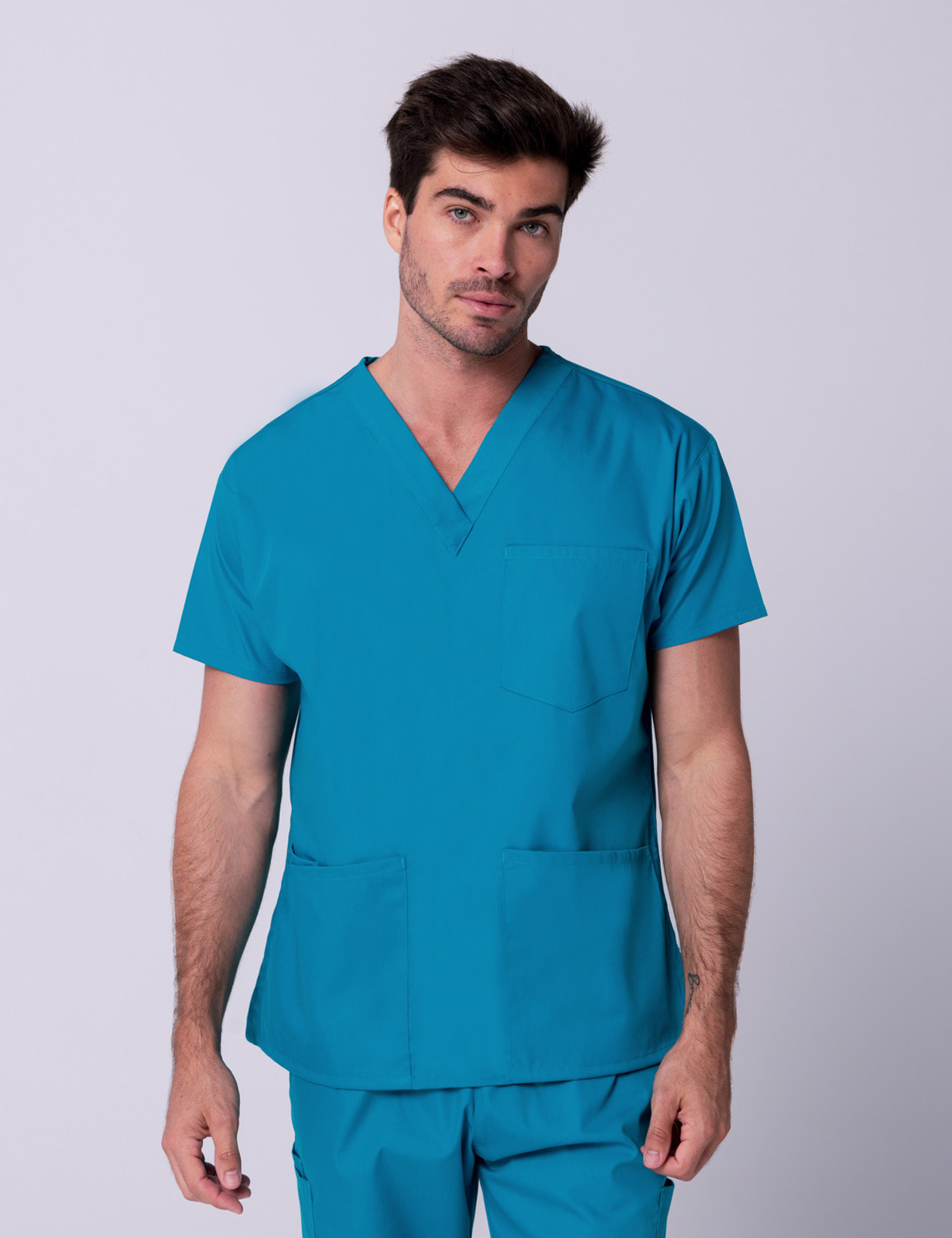 Teal Men's Essentials Scrub Set