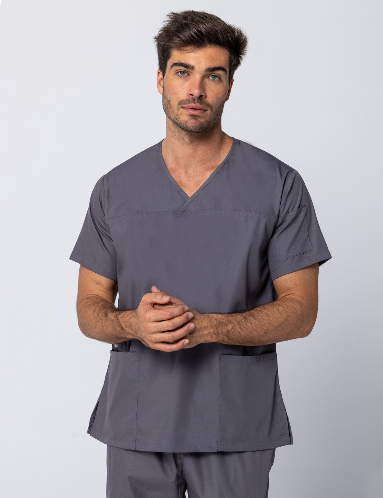 Steel Grey Men's Fit Classic Scrub Set