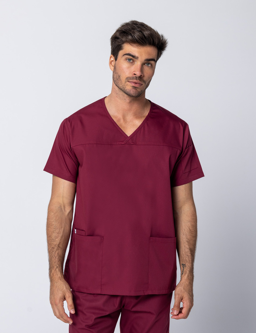 Burgundy Men's Fit Classic Scrub Set