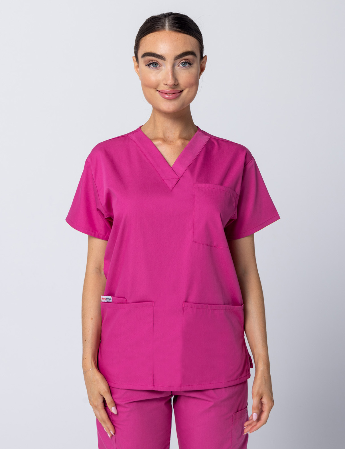 Women's 4 Pocket Scrub Top - Pink - 2X Large