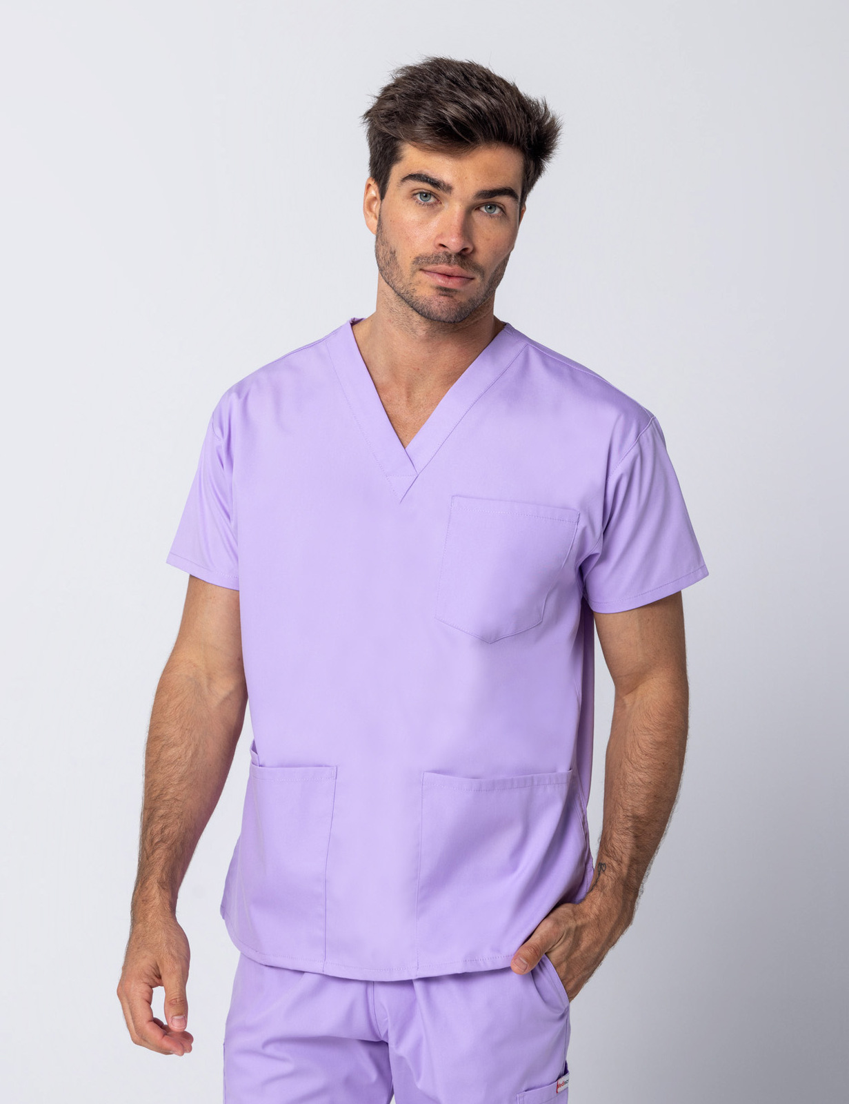 Men's 4 Pocket Scrub Top - Lilac - 4X large