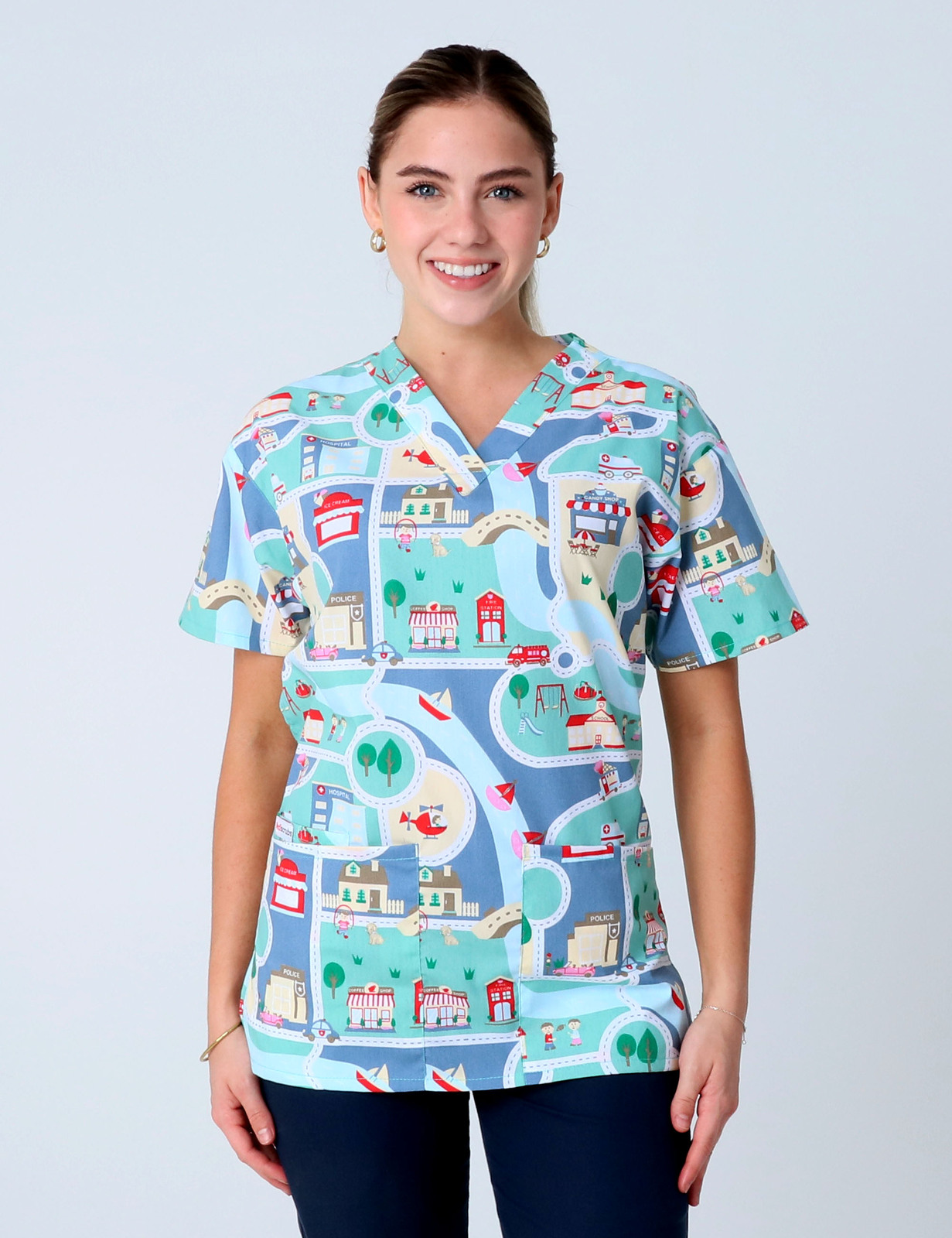 All Roads Lead To Happiness Classic Scrub Top