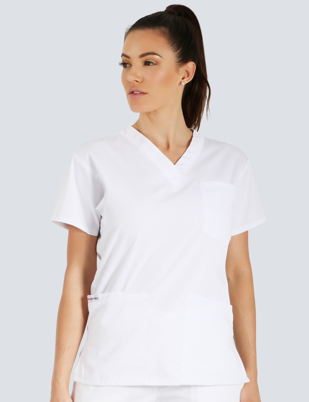 Queensland Children's Hospital Emergency Department Registered  Nurse  Uniform Top Bundle  (4 Pocket Top in White incl Logos)