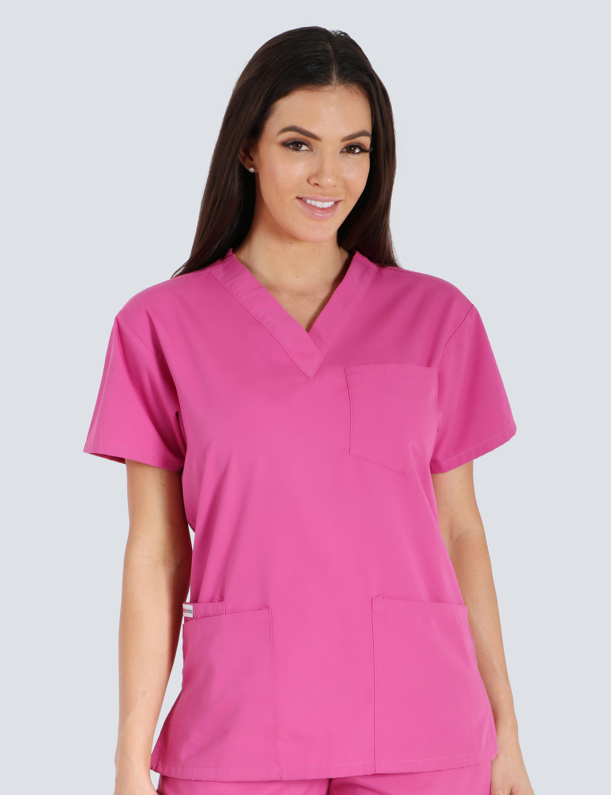 Queensland Children's Hospital Emergency Department Nurse Unit Manager Uniform Top Bundle  (4 Pocket Top  in Pink incl Logos)
