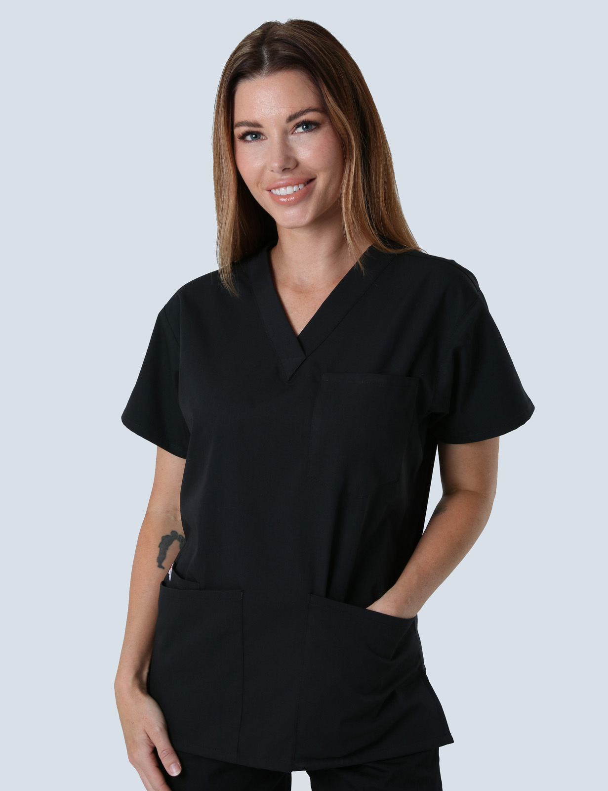 Logan Hospital - Medical Imaging Sonographer (4 Pocket Scrub Top and Cargo Pants in Black incl Logos)