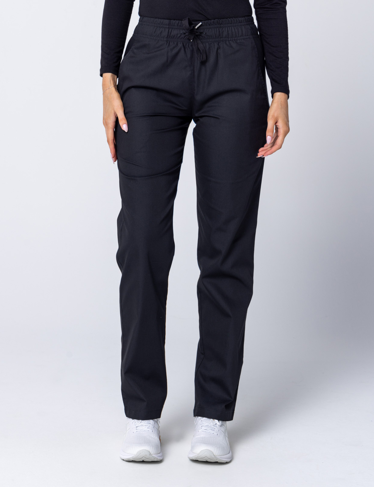 Women's Regular Cut Pants - Black - Small