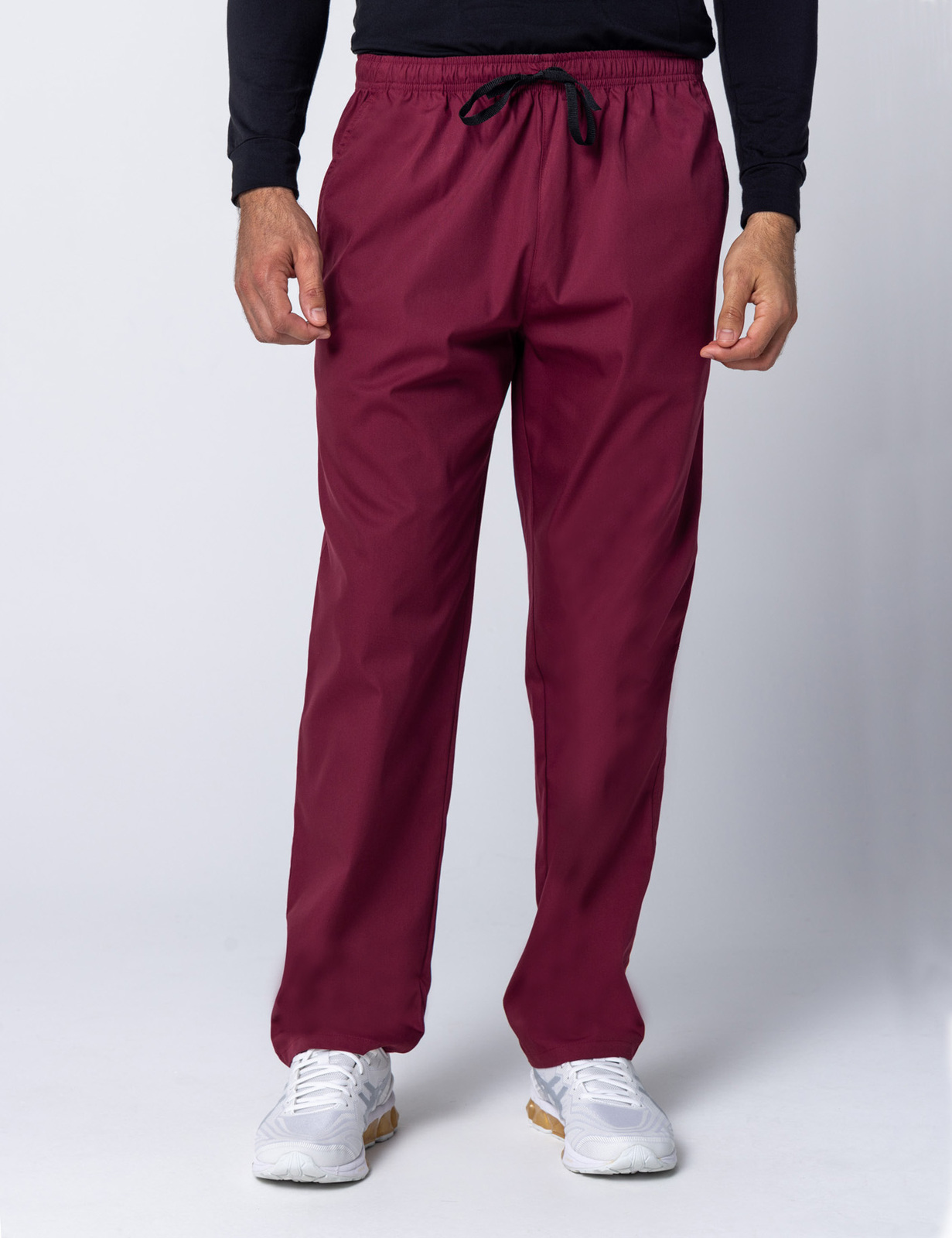 Men's Regular Cut Pants - Burgundy - Small