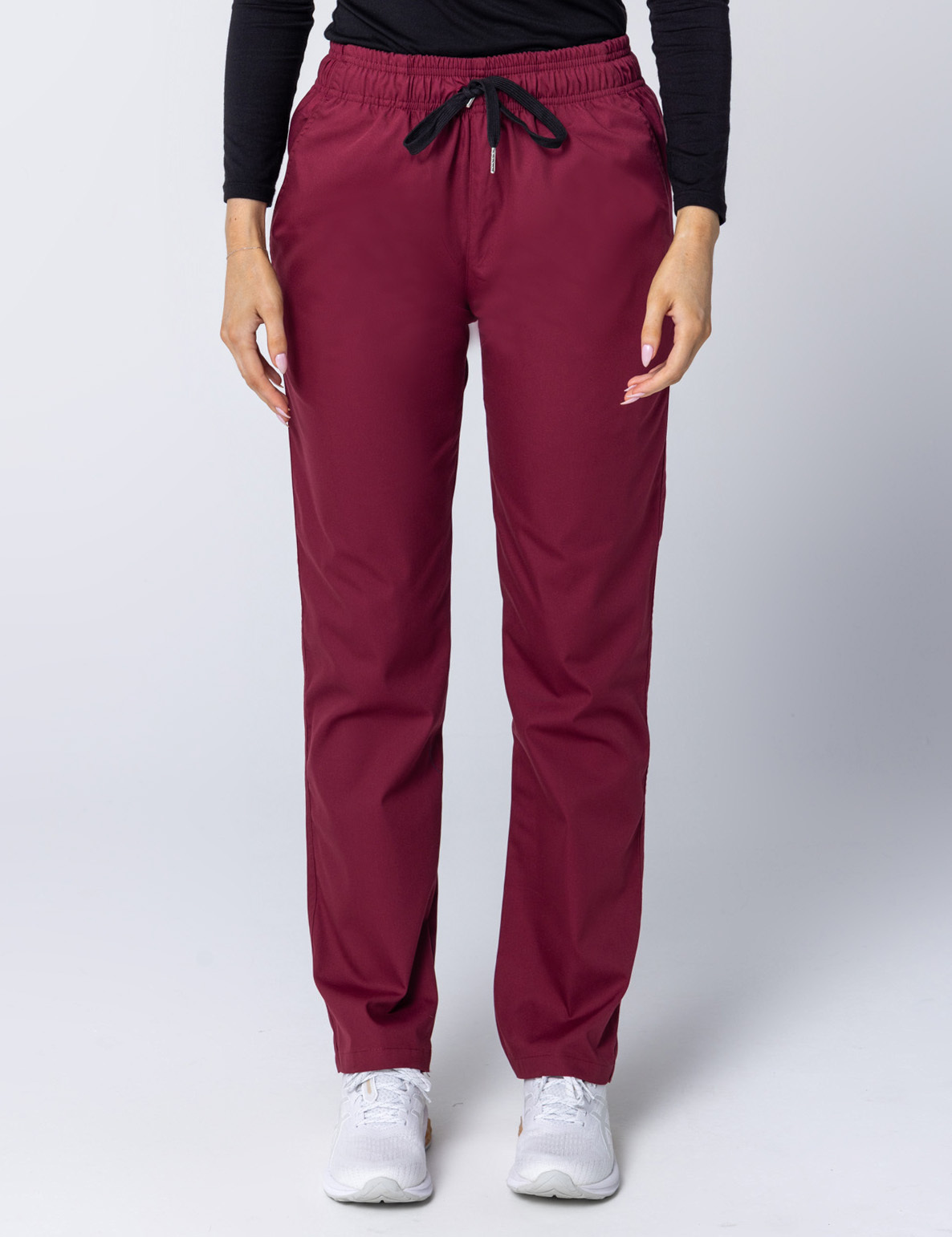 Women's Regular Cut Pants - Burgundy - X Large