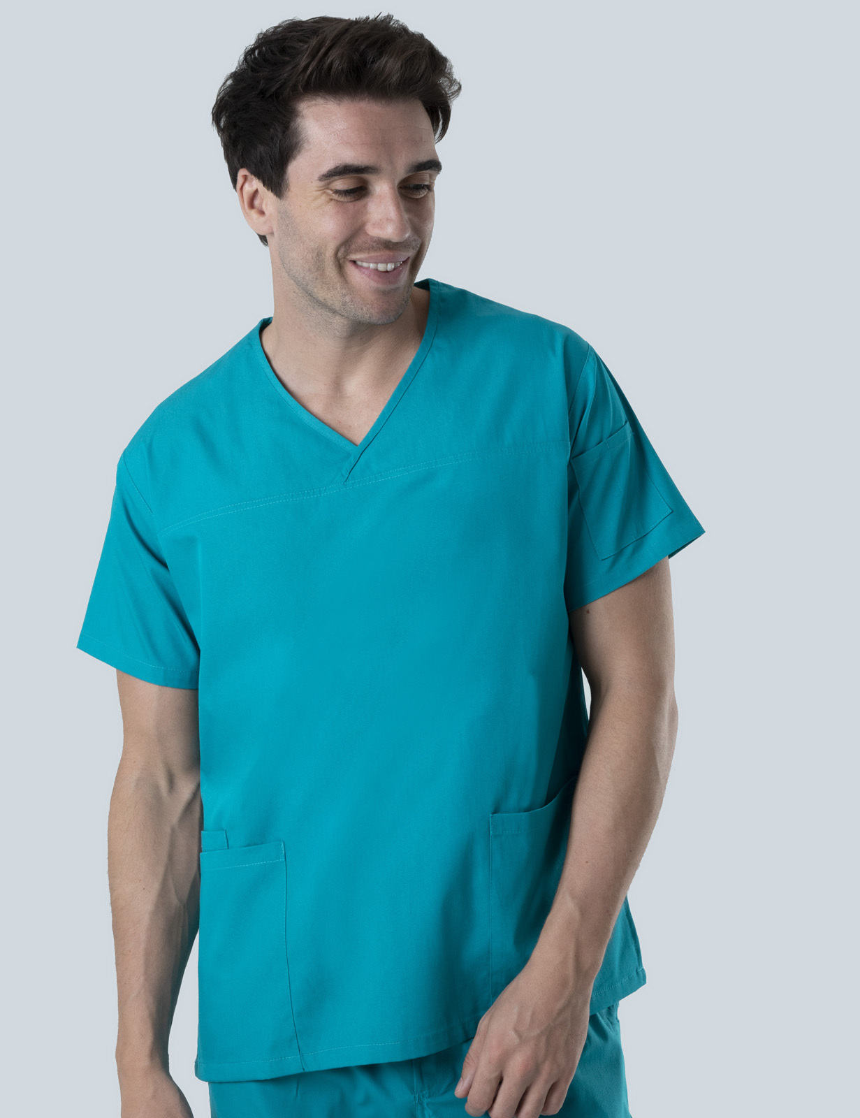 Men's Fit Solid Scrub Top - Teal - X Small