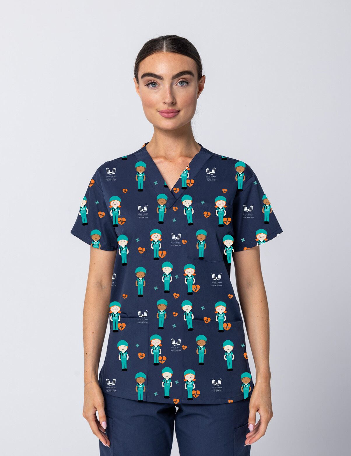 Gold Coast Hospital Foundation  Unisex Scrub Top