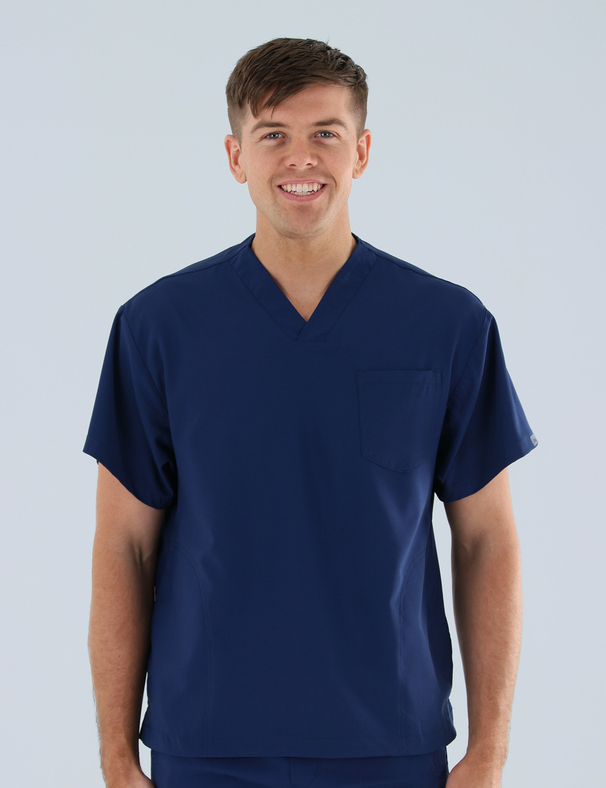 Anon Men's Scrub Top (Stealth Collection) Poly/Spandex - Midnight Blue - X Small
