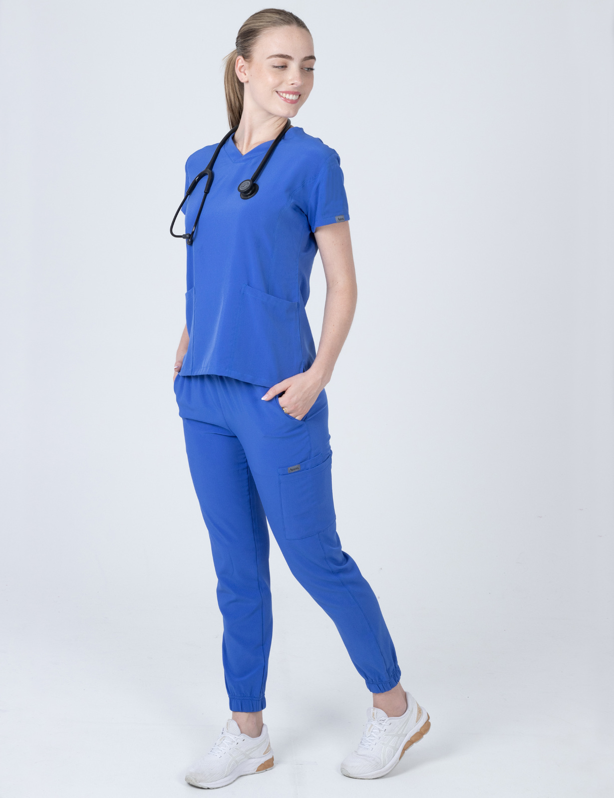 Anon Women's Scrub Top (Whisper Collection) - Electric Blue