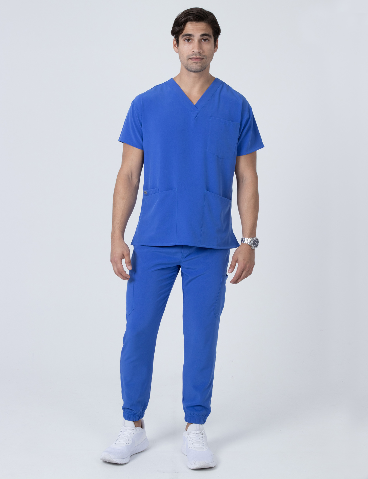 Electric Blue Men's Anon Jogger Scrub Set