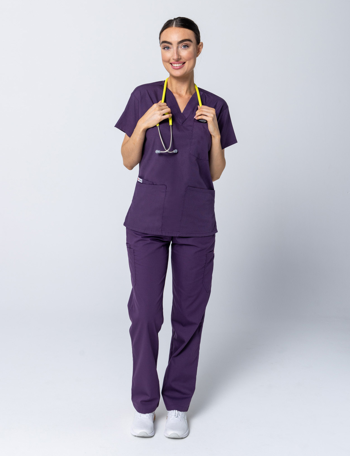 Aubergine 7 pocket Unisex Scrub Set