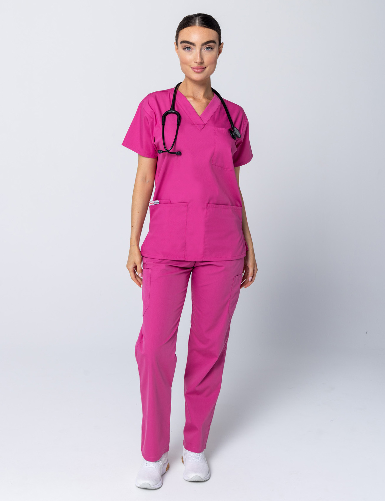 Pink 7 pocket Unisex Scrub Set